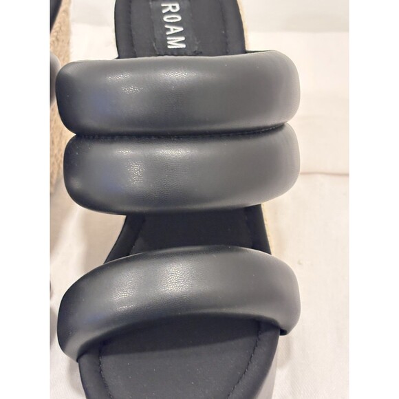 ROAM Black Platform Espadrille Wedge Slide Sandals Women’s Size 39 Padded Strap - Picture 7 of 10